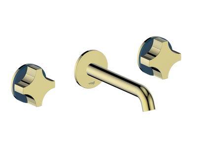 Vogt Mond 8" C.C. Wall-Mount Lavatory Faucet in Brushed Gold, Trim Only