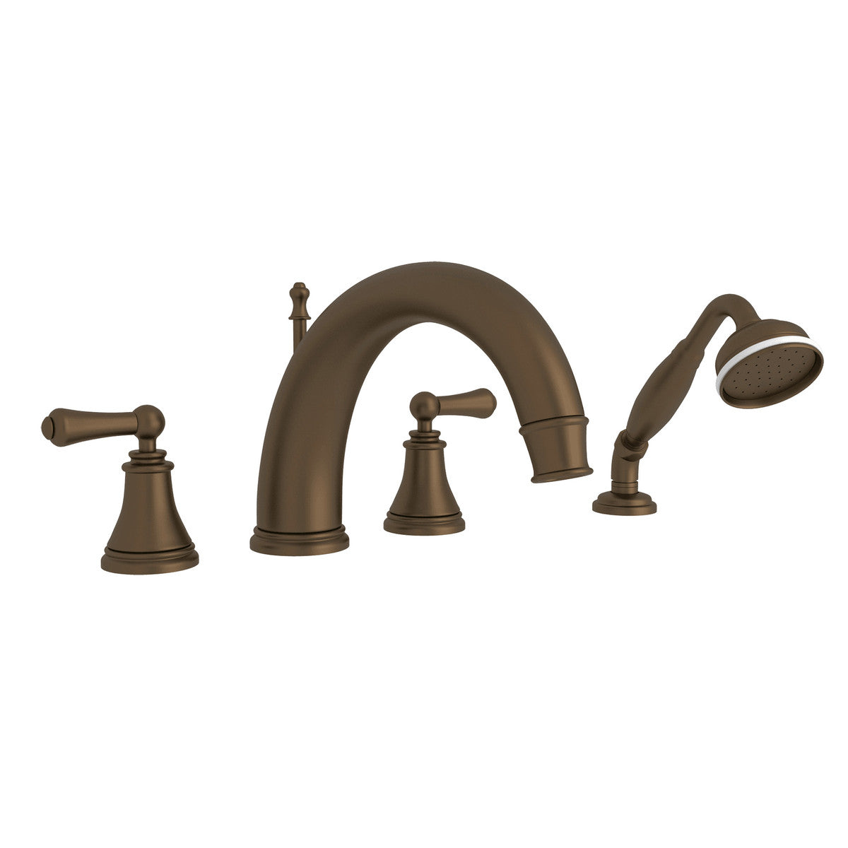 Perrin & Rowe Georgian Era 4-Hole Deck Mount Tub Filler With C-Spout Lever Handle
