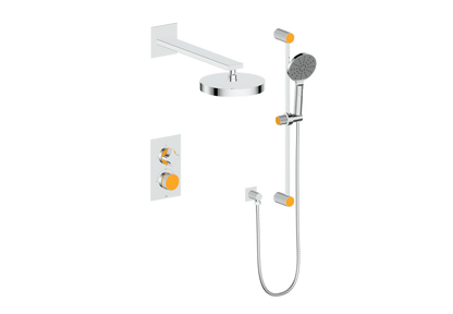 Vogt Mond 2-Way Thermostatic Shower System With Rough-In Valve, Polished Chrome