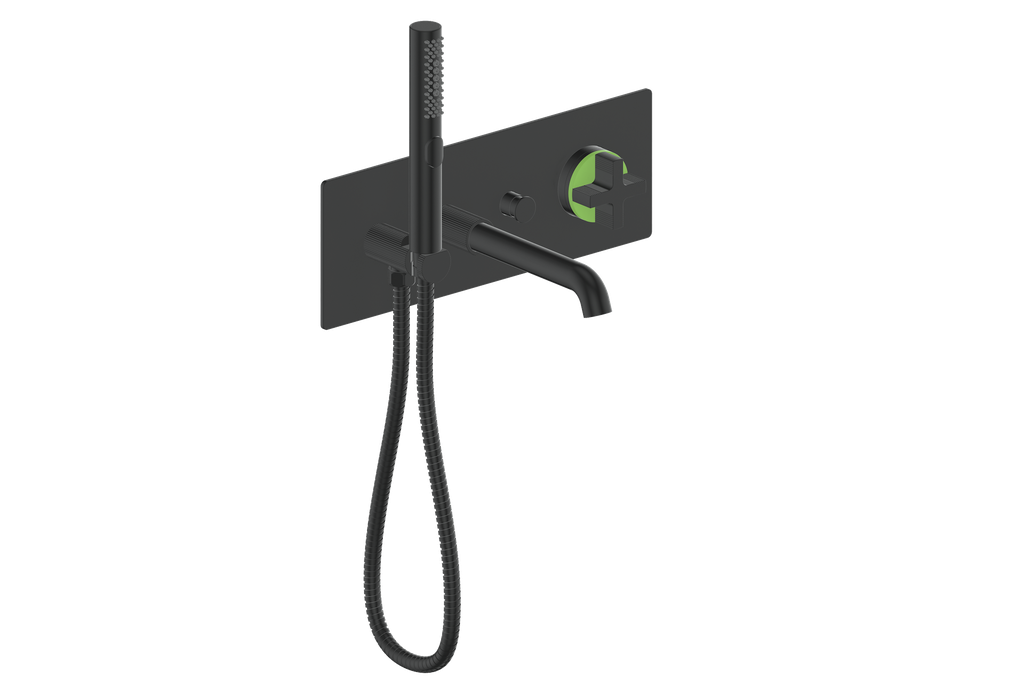 Vogt Mond Wall Mount Tub Filler Complete With Rough-In Valve In Matte Black