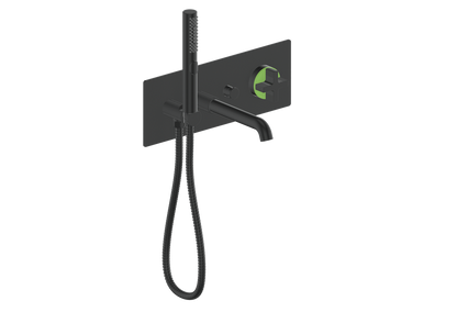 Vogt Mond Wall Mount Tub Filler Complete With Rough-In Valve In Matte Black