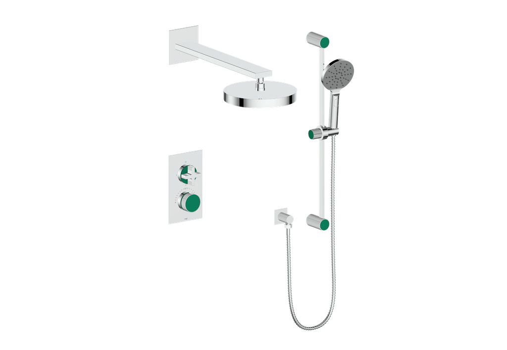 Vogt Mond 2-Way Thermostatic Shower System With Rough-In Valve, Polished Chrome