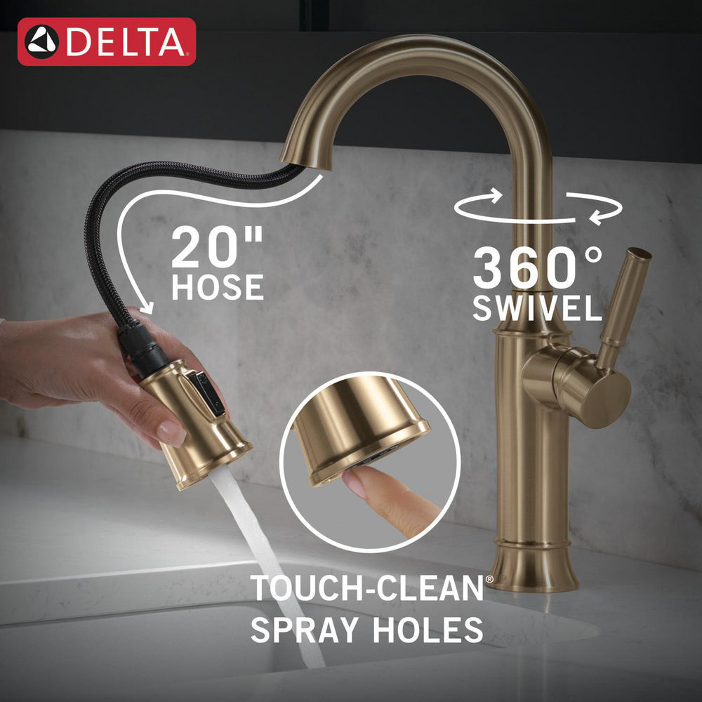 Delta Renaldi Single Handle Pull-Down Bar / Prep Faucet - 9984