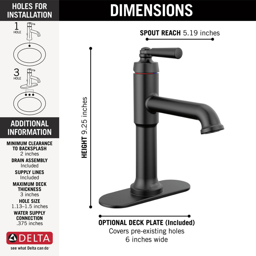 Delta Saylor Single Handle Bathroom Faucet - 536