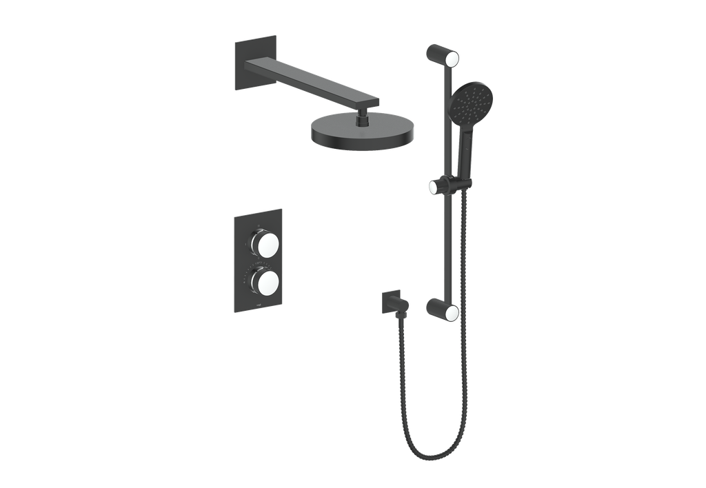 Vogt Mond 2-Way Thermostatic Shower System Trim Only, Matte Black
