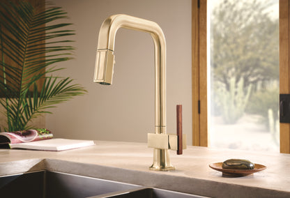Brizo Frank Lloyd Wright Pull-Down Kitchen Faucet Offset Wood Lever Handle Kit - HLK023-WD