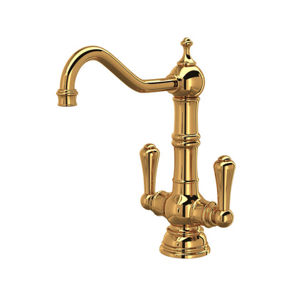 Perrin & Rowe Edwardian Double Lever Single Hole Bar And Food Prep Kitchen Faucet