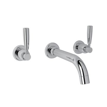 Perrin & Rowe Holborn Wall Mount Widespread Bathroom Faucet Lever Handle