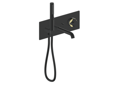 Vogt Mond Wall Mount Tub Filler Complete With Rough-In Valve In Matte Black