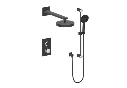 Vogt Mond 2-Way Thermostatic Shower System With Rough-In Valve, Matte Black