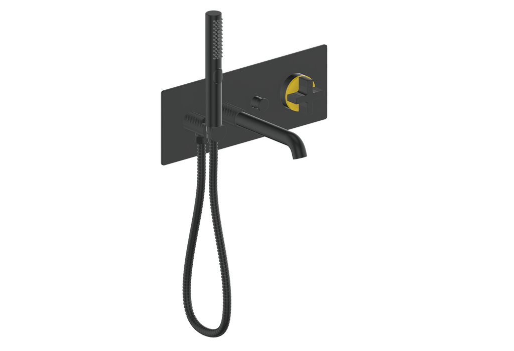 Vogt Mond Wall Mount Tub Filler Complete With Rough-In Valve In Matte Black