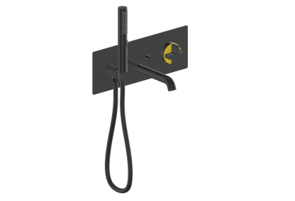 Vogt Mond Wall Mount Tub Filler Complete With Rough-In Valve In Matte Black