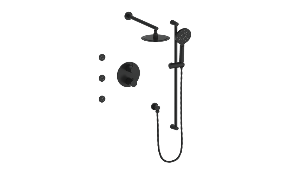Vogt Wörgl 3-Way Thermostatic Shower System With Body Jets & Rough-In Valve - SET.WL.320.810