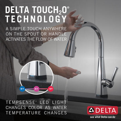 Delta Lenta Single-Handle Pull-Down Kitchen Faucet With Touch2O Technology