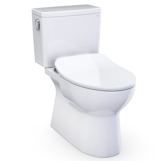 TOTO NEW Glaston 1G Two-Piece Toilet - 1.0 GPF Universal Height Slim Seat, Washlet+ Connection