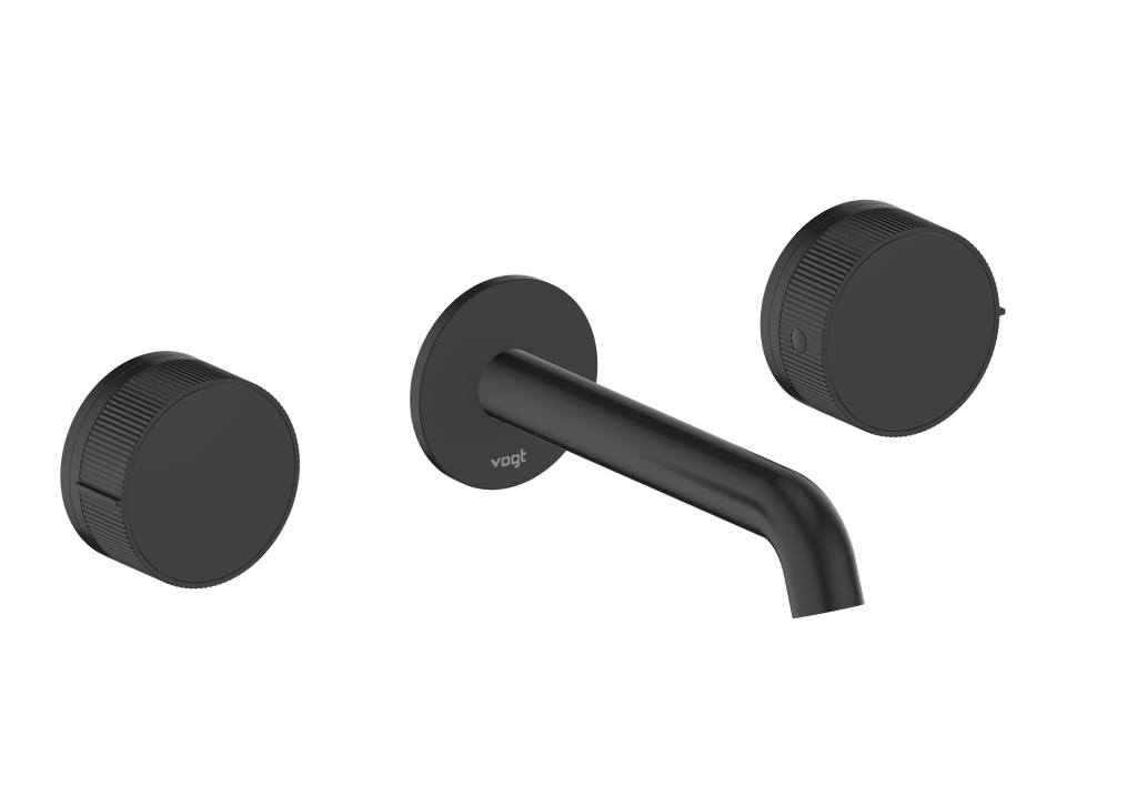 Vogt Mond 8" C.C. Wall-Mount Lavatory Faucet in Matte Black, With Rough-In