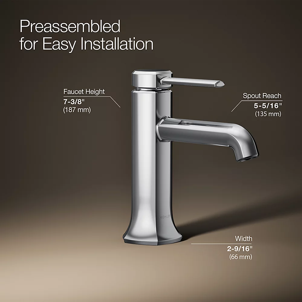 Kohler Occasion Single-Handle Bathroom Sink Faucet, 1.2 GPM