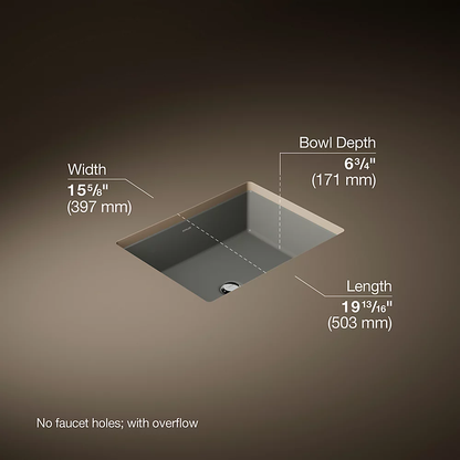 Kohler Verticyl 19-3/4" Rectangular Undermount Bathroom Sink - K-2882