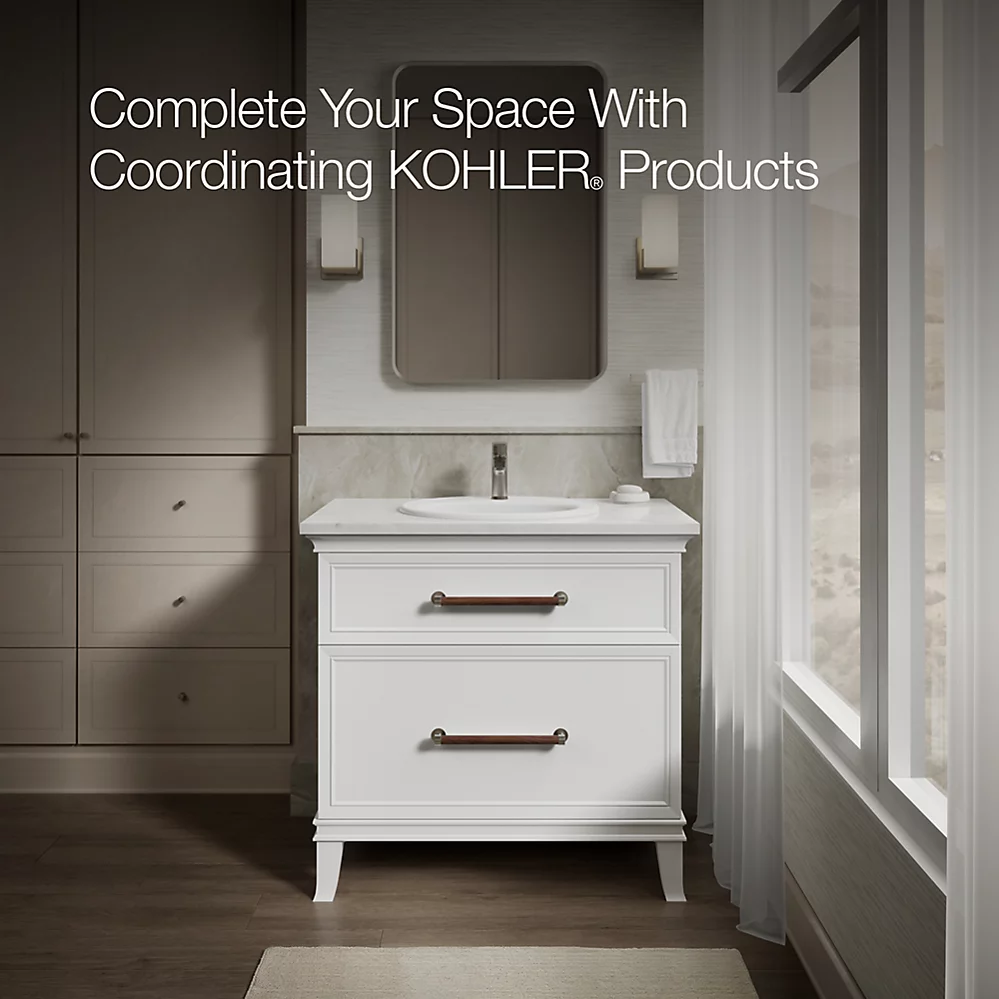 Kohler Pennington 20-1/4" Oval Drop-In Bathroom Sink With Faucet Hole