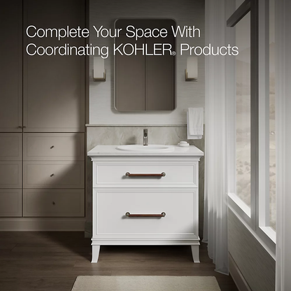 Kohler Pennington 20-1/4" Oval Drop-In Bathroom Sink With Faucet Hole