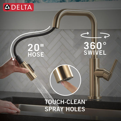 Delta Nicoli Double Bend Spout Kitchen Faucet - 19868LF