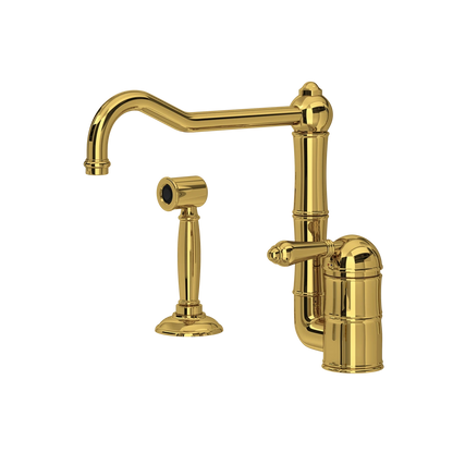 Rohl Acqui Kitchen Faucet With Side Spray, Lever Handles - A3608LMWS-2