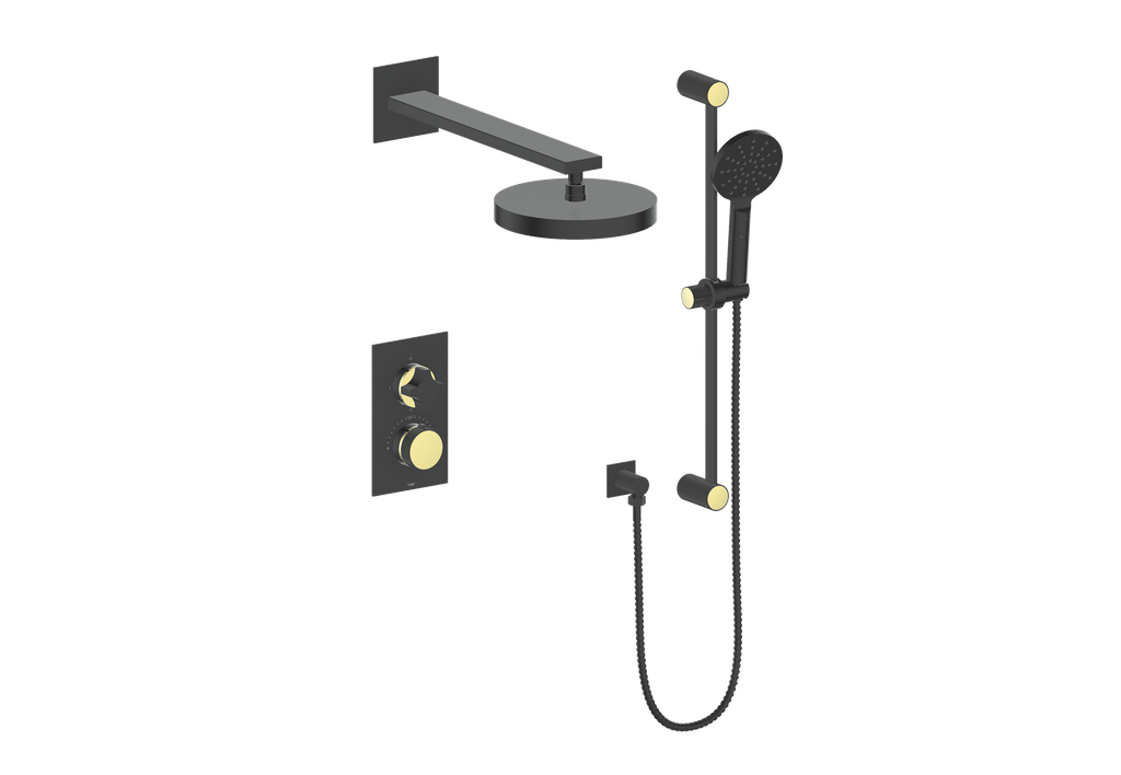 Vogt Mond 2-Way Thermostatic Shower System Trim Only, Matte Black