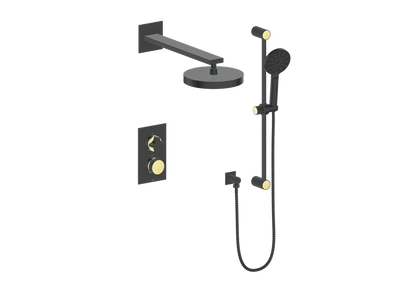 Vogt Mond 2-Way Thermostatic Shower System Trim Only, Matte Black