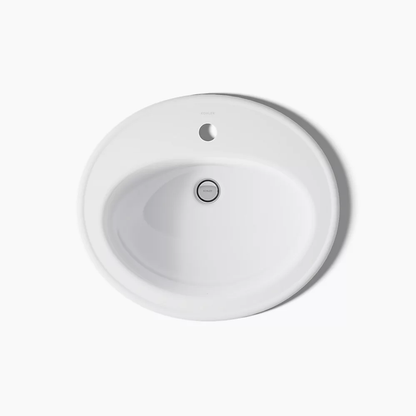 Kohler Pennington 20-1/4" Oval Drop-In Bathroom Sink With Faucet Hole