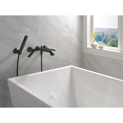 Delta Bonacci Two Handle Wall Mount Tub Filler Trim with Hand Shower - T5745