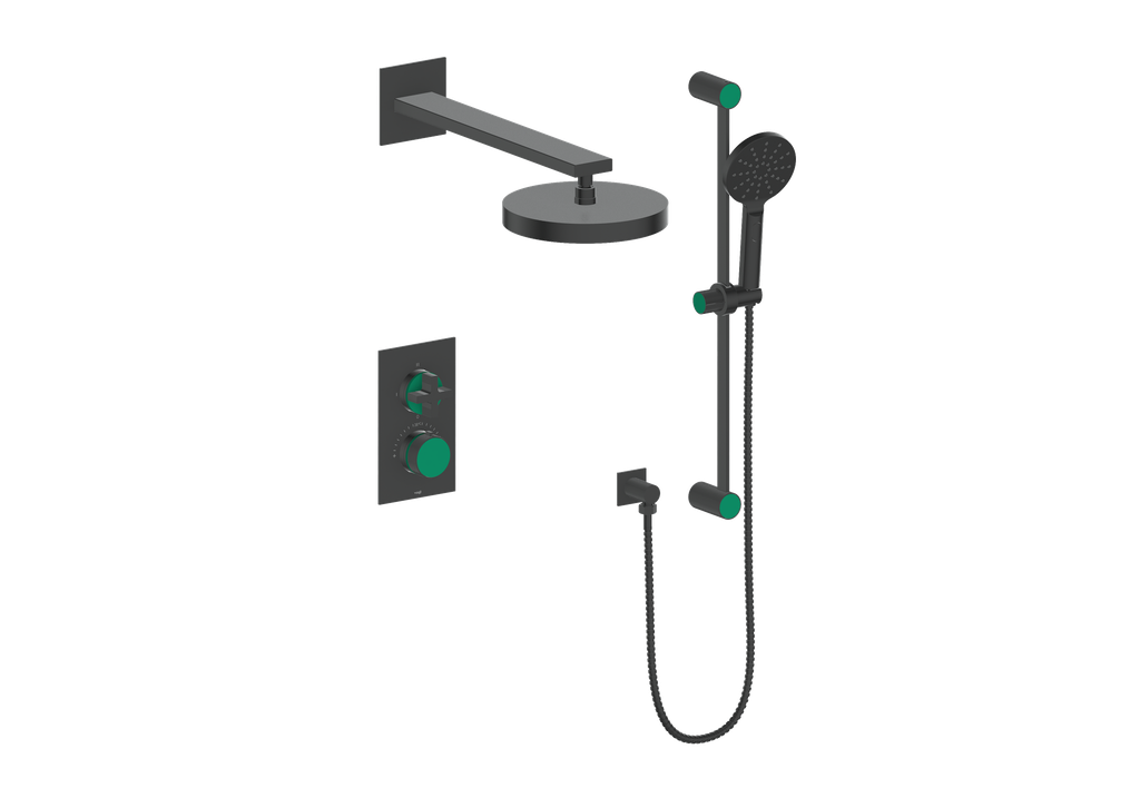 Vogt Mond 2-Way Thermostatic Shower System With Rough-In Valve, Matte Black