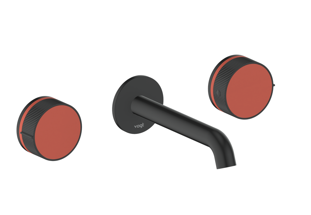 Vogt Mond 8" C.C. Wall-Mount Lavatory Faucet in Matte Black, With Rough-In