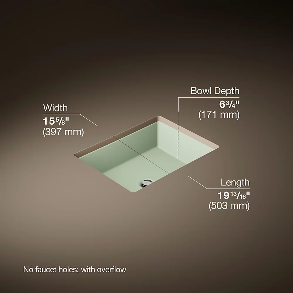 Kohler Verticyl 19-3/4" Rectangular Undermount Bathroom Sink - K-2882