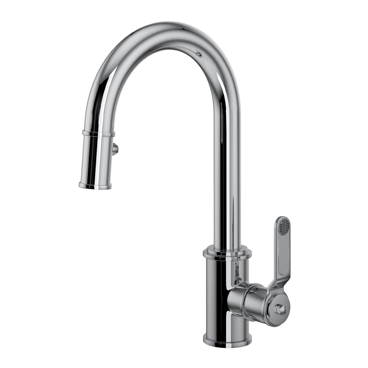 Perrin & Rowe Armstrong Pulldown Bar And Food Prep Faucet With C-Spout Dual Spray 1.8 GPM