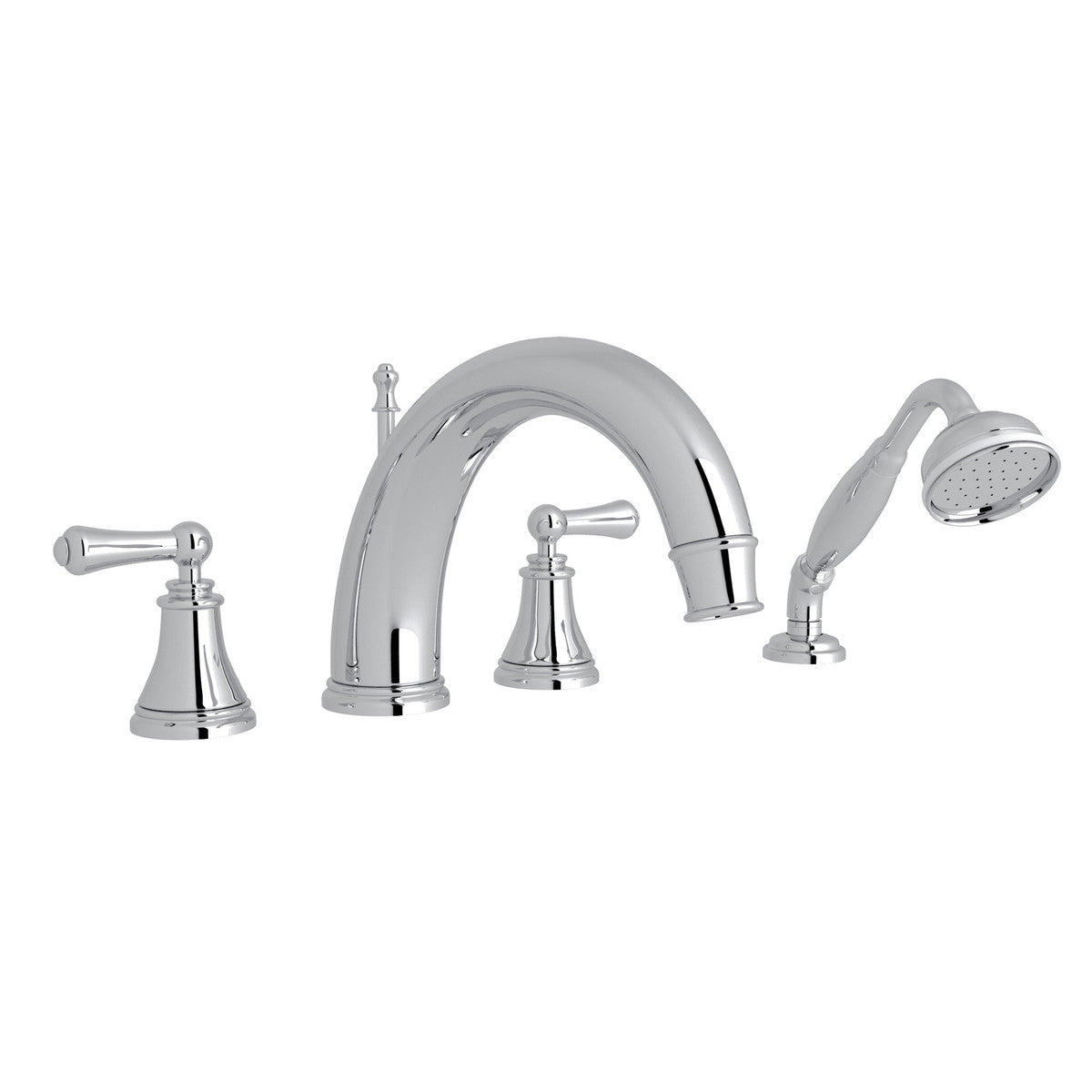 Perrin & Rowe Georgian Era 4-Hole Deck Mount Tub Filler With C-Spout Lever Handle