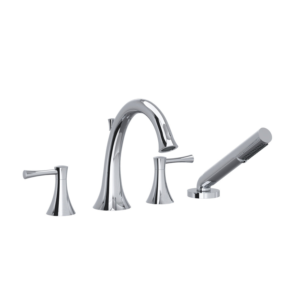 Riobel Edge 4-Hole Deck Mount Tub Filler With Lever Handles