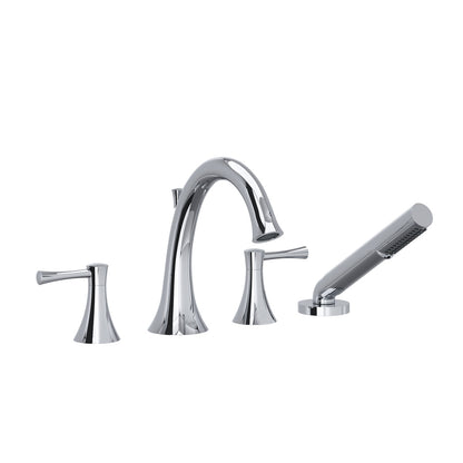 Riobel Edge 4-Hole Deck Mount Tub Filler With Lever Handles
