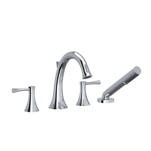 Riobel Edge 4-Hole Deck Mount Tub Filler With Lever Handles