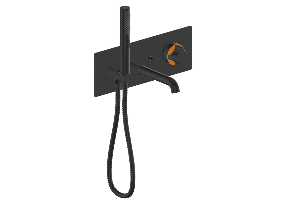 Vogt Mond Wall Mount Tub Filler Complete With Rough-In Valve In Matte Black