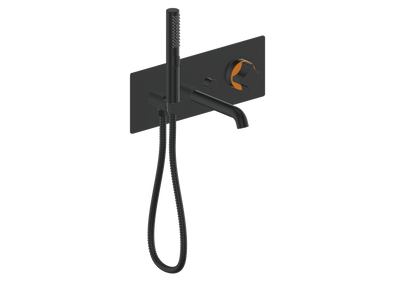 Vogt Mond Wall Mount Tub Filler Complete With Rough-In Valve In Matte Black
