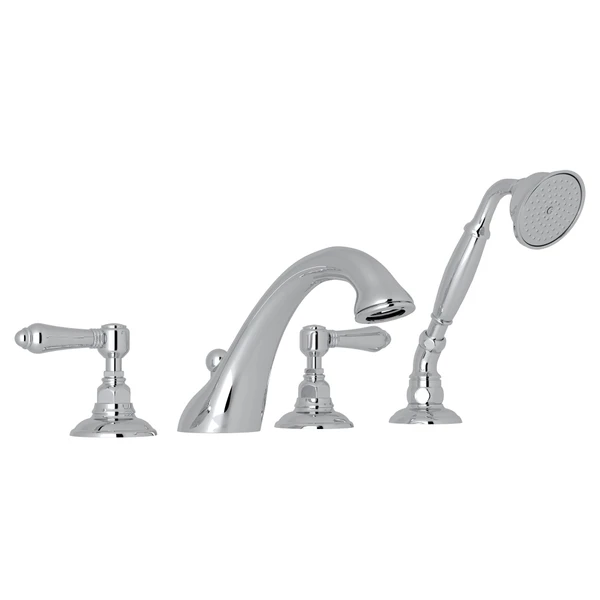 Rohl Acqui 4-Hole Deck Mount Tub Filler With Lever Handles - A1464LM