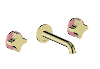 Vogt Mond 8" C.C. Wall-Mount Lavatory Faucet in Brushed Gold, Trim Only