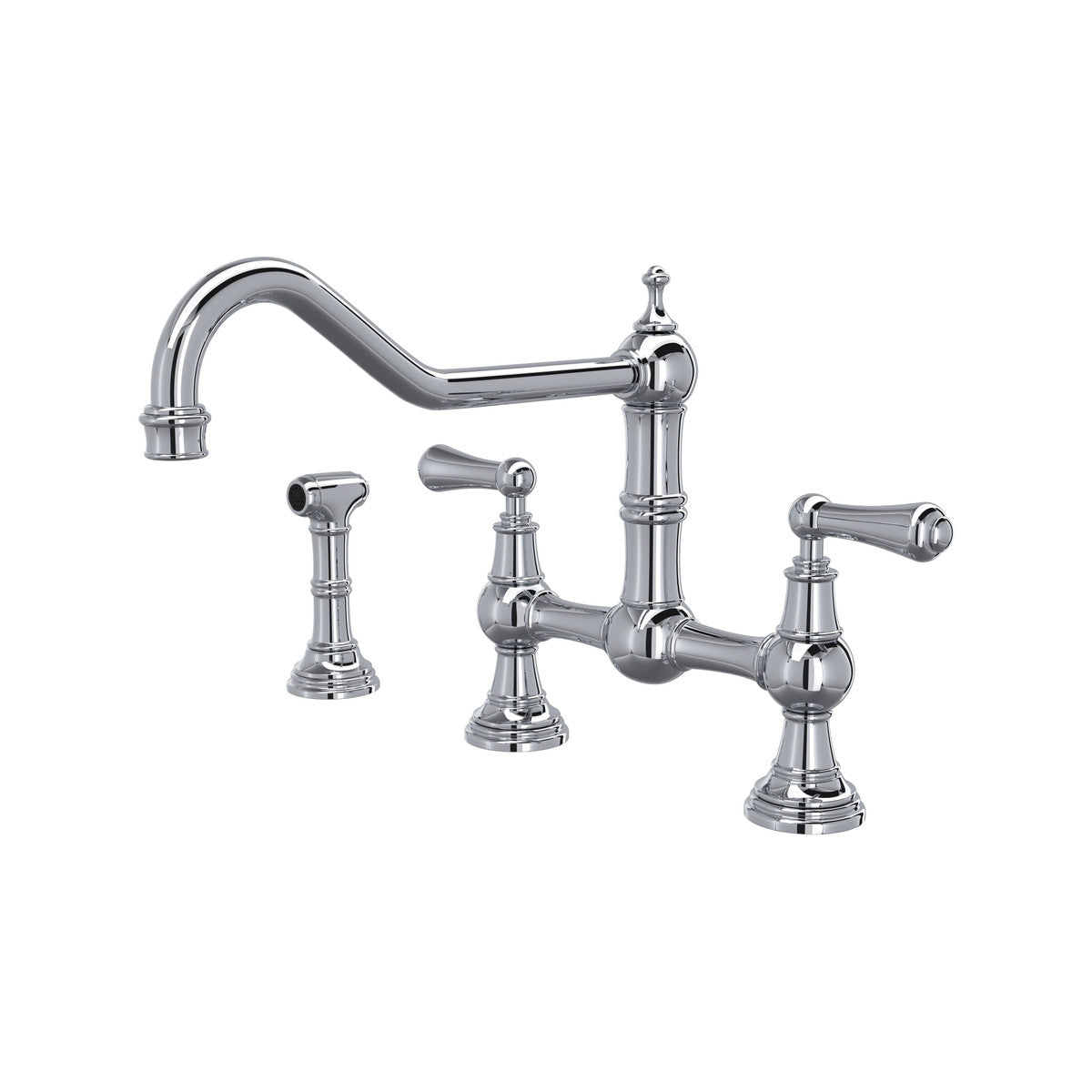Perrin & Rowe Edwardian Bridge Kitchen Faucet With Sidespray