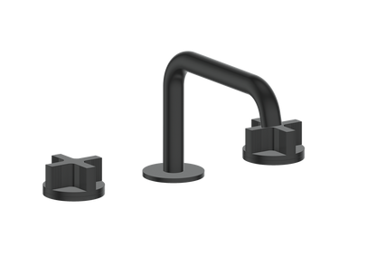 Vogt Mond 8" C.C. Lavatory Faucet With Pop-Up Drain Angular Spout in Black
