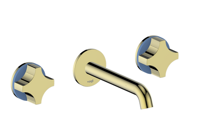 Vogt Mond 8" C.C. Wall-Mount Lavatory Faucet in Brushed Gold, Trim Only