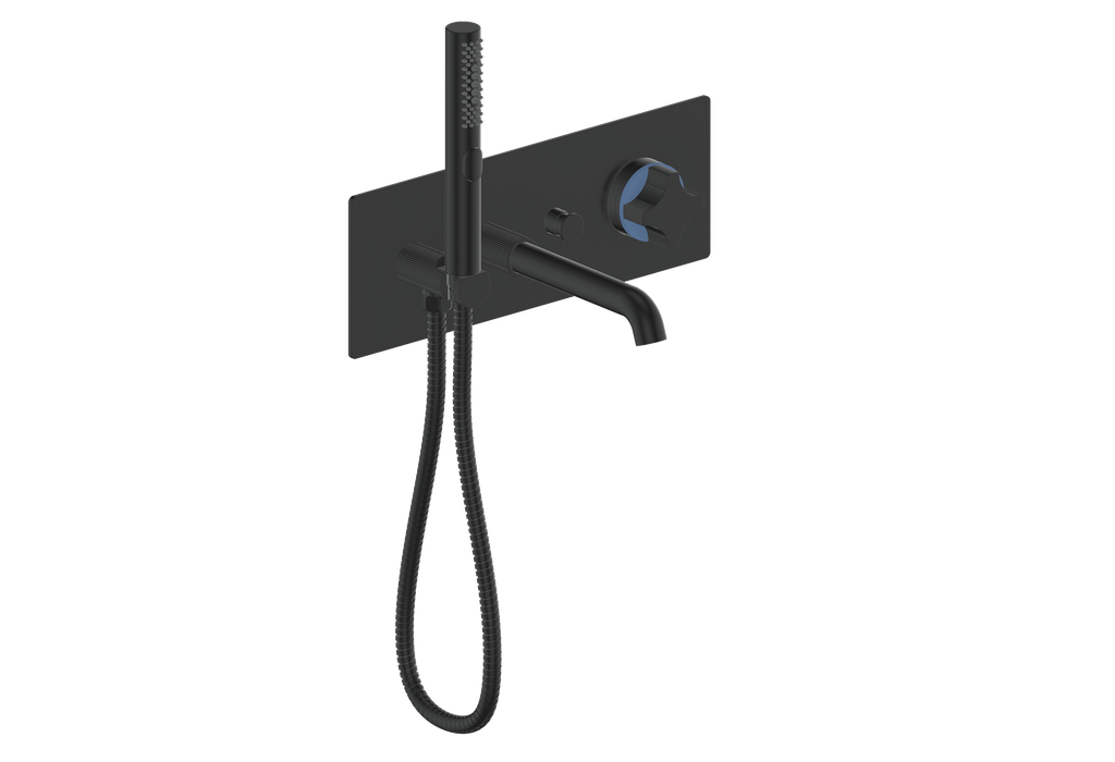 Vogt Mond Wall Mount Tub Filler Complete With Rough-In Valve In Matte Black