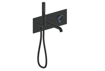 Vogt Mond Wall Mount Tub Filler Complete With Rough-In Valve In Matte Black