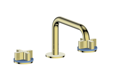 Vogt Mond 8" C.C. Lavatory Faucet With Pop-Up Drain Angular Spout in Gold