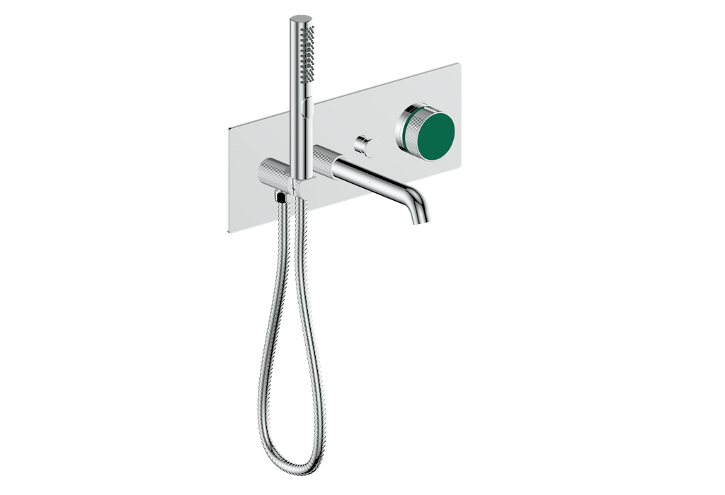 Vogt Mond Wall Mount Tub Filler Complete With Rough-In Valve In Polished Chrome