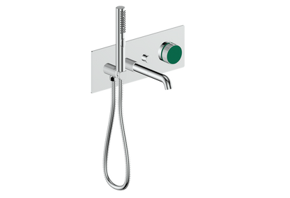 Vogt Mond Wall Mount Tub Filler Complete With Rough-In Valve In Polished Chrome